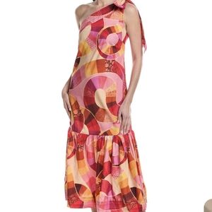 Patch Twirl One Shoulder Dress